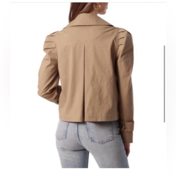 GUC. Avec Les Filles Double Breasted Trench Jacket. Classi. Chic. Puffed Sleeve - Picture 4 of 11